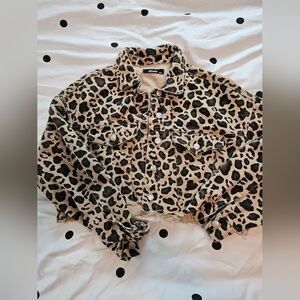 Leopard Print Jean Jacket